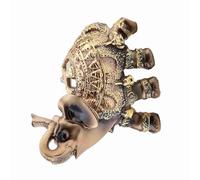 OVAQUIXI Feng Shui Riqueza Afortunada Escultura de Elefante Exquisita Figura Cultura Doméstica para Familiares y Amigos (Tamaño Mediano Dorado)