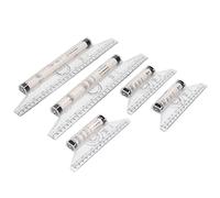 OVAQUIXI Ferias Transparentes de Comercio de Lineal Rodante con una Escala Clara para Fabricantes/estudiantes de Muestra, 5 Piezas de Plástico para Trabajo/estudio