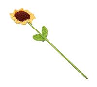 OVAQUIXI Flores Artificiales Hechas a Mano de Girasol de Ganchillo Que Nunca Se Desvanecen con Colores Brillantes, Material de Lana para Decoración del Hogar, Regalo de Cementerio de Boda