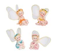OVAQUIXI Flower Fairies Figurines, 4 Pcs Colorful Ornaments | Material de resina, Detalles luminosos, Para jardín, Decoración del hogar