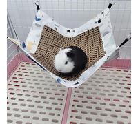 OVAQUIXI Hamaca para Ratas, Estera de Ratán, Cama para Animales Pequeños, Cómodos Accesorios para Conejillos de Indias y Chinchillas para Jugar y Dormir (Dinosaurio)