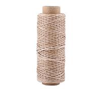 OVAQUIXI Hilo de Coser a Mano de Cuero, Hilo de Coser Plano Encerado 1 Mm 50 M 150D para Manualidades de Cuero y Reparación de Calzado, café Profundo para a Mano Carteras Bolsos Cinturones (Caqui)