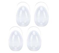 OVAQUIXI Huevos de Pascua, 4 Unidades de Huevos Rellenables Gigantes Transparentes de 9,8 Pulgadas con Asas, Cesta Contenedora Reutilizable para Decoración de Fiestas
