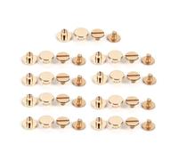 OVAQUIXI Juego de 10 Tachuelas de Latón Macizo, Tornillos de Botón de 5, 6.5 y 8 Mm en Oro, Remaches de Clavos para Cinturón de Cuero DIY con Cabeza de 9 Mm (8mm)