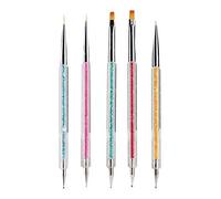 OVAQUIXI Juego de 5 Pinceles para Decoración de Uñas, Juego de Herramientas de Manicura Profesional para Dibujar Líneas, Pintura de Flores, con Material Plástico para Uso en Salón