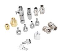 OVAQUIXI Juego de Adaptadores para Aerógrafo Kit de Conectores para Aerógrafo Kit de Montaje para 7 Piezas de Acero Inoxidable Macho Hembra de 1/8 y 1/4 Pulgadas con Desconexión
