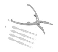 OVAQUIXI Juego de Herramientas y Galletas de Cangrejo de Acero Inoxidable, 1 Galleta de Cangrejo y 4 Tenedores de de Doble Punta, para Langosta, Rey, de Piedra