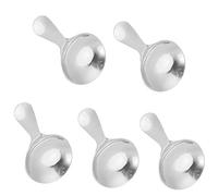 OVAQUIXI Juego de Mini Cucharas de Acero Inoxidable de 5 Piezas, Utensilios de Calidad Alimentaria para Postres y Helados, Aptos para Lavavajillas, Ideales para Niños y Fiestas (SILVER)