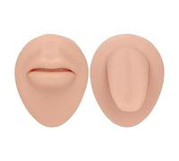OVAQUIXI Juego de Modelos de Boca y Lengua Simulados de Silicona (1 Modelo de Boca + 1 Modelo de Lengua) Suave, Flexible, Cómodo, Se Adapta a la Práctica de Perforación de Labio/lengua, (Color de