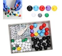 OVAQUIXI Juego de Modelos Moleculares, 125 Piezas, Modelos de Bolas y Palos con Estructura Atómica, con 54 Atómicos, 70 Teclas de Enlace y Herramienta de Apertura para Estudiantes de Clase de Química,