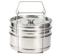 OVAQUIXI Juego de Ollas de de Acero Inoxidable, Cesta de Apilable de 3 Niveles, Olla a Presión con Tapa, 47 X 19 Cm, para Cocinar Al Arroz, Verduras, Carne, Pescado, Sopa en Casa