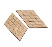 OVAQUIXI Juego de Pisos de Casa de Muñecas de bambú Rómbico Geométrico Vintage, 48 Piezas 1:12 Tablas de Piso de Casa de Muñecas para una Decoración Exquisita del Modelo de Habitación