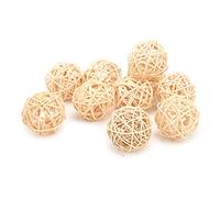 OVAQUIXI Juguete Sepak Takraw, de Ratán Natural Tejido a Mano, Seguro y No Tóxico, para Loros, con Paquete de 10 Unidades para un Uso prolongado. para Afilar los Dientes, el Pico y Las (5 cm Color