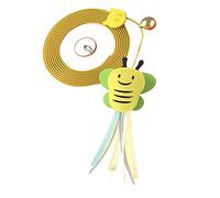 OVAQUIXI Juguetes del Enigma del Gato, Juguetes Interactivos Plásticos del Gatito de la Diversión Que Cuelgan con la Campana para los Gatos Juguetones Interiores (Decoración de Abejas)