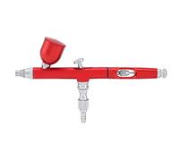 OVAQUIXI Kit de Aerógrafo de Alimentación por Gravedad de Doble Acción de 0,3mm para Decoración de Tartas de Tatuajes de Uñas de Bellas Artes con Llave de Boquilla Cuentagotas de Taza de (rojo)