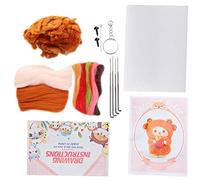 OVAQUIXI Kit de Fieltro con Aguja, Material de Felpa para Hacer Muñecas DIY, Perfecto para Principiantes con Instrucciones y Accesorios (208#Balido de oveja marrón claro)