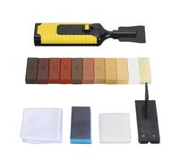 OVAQUIXI Kit de Reparación de Pisos Laminados, Kit de Reparación de Muebles de Madera con 11 Barras de Cera de Colores para Arañazos, Grietas y Agujeros en los Pisos