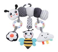 OVAQUIXI La Campana Suave del Juguete de La Ejecución del Peluche de La Felpa Suena para el bebé, Juguete Hecho a Mano Blanco y Negro de La Cama