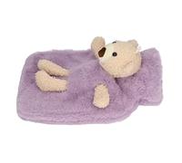 OVAQUIXI Linda Botella de Agua Caliente de PVC con Diseño de Osito de Peluche, Capacidad de 1000 Ml, 9,7x6,7 Pulgadas, para Aliviar el Dolor y Calentar, Cubierta de Franela (PURPLE)