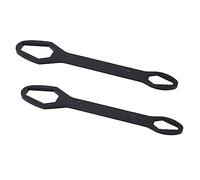 OVAQUIXI Llave Multifuncional de Doble Extremo, 2 uds., 8-22mm, para Desmontaje Mecánico y Carpintería, Acero de Aleación Ligero (F Negro electroforético)