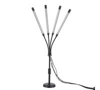 OVAQUIXI Luz LED para Cultivo de Plantas, Espectro Completo de 4 Cabezales con 10 Niveles de Brillo y 3 Modos de Espectro, Cuello de Cisne Ajustable, (Soporte de escritorio de 4 cabezales (enchufe)