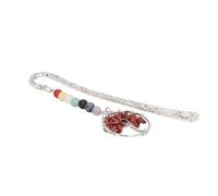 OVAQUIXI Marcapáginas de Cristal de 7 Chakras, Marca de Libro de árbol de la Vida de Metal Vintage con Piedras Curativas de Cristal de Imitación para Mujeres, Estudiantes y Profesores, (Tipo 1)