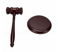 OVAQUIXI Martillo Judicial Martillo de Juez de Madera de Corte de Corte Profesional para Juicios de Subasta de Abogados de Jueces (con base)