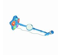 OVAQUIXI Micrófono para Niños con Soporte y Luces, Plástico Azul Ligero para Cantos y Actuaciones de Niños Pequeños