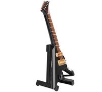 OVAQUIXI Mini Decoración de Guitarra en Forma de V de Madera, Modelo de Instrumento Musical en Miniatura de 10 Cm con Soporte y Caja de Almacenamiento, Coleccionable Decorativo para Exhibición en el