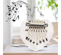 OVAQUIXI Mini Piano De Pulgar Kalimba Decorativo En Forma De Corazón De 8 Teclas Para Mochilas Escolares Y Viajes - Material Acrílico, 60 G (cristal en forma de corazon)