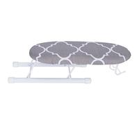 OVAQUIXI Mini Tabla de Planchar Plegable con Funda de Algodón y Estructura de Acero, 26 X 11 X 8 Cm, para Mangas, Puños, Cuellos, Espacios Pequeños, Viajes, Costura (cuadrícula clásica)