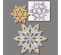 OVAQUIXI Molde para Pastel de Copo de Nieve, Herramienta para Hornear 3D de Acero Inoxidable para Postres de Invierno, Perfecto para Galletas y Pan de Jengibre, 19x2,5 Cm para Hornear de Temporada