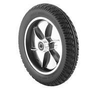 OVAQUIXI Neumático de Rueda Sólida Resistente de 10 Pulgadas para Ruedas Delanteras de Sillas de Ruedas Eléctricas, Rueda de Goma Antideslizante para Todos los Caminos, Rodamiento de Aleación de