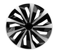 OVAQUIXI OVAQUIXI Juego de Tapacubos de 17 Pulgadas, Cubierta de Rueda ABS Duradera, Ajuste Universal Elegante para Automóviles y SUV (Black) (Plata Negro)