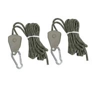 OVAQUIXI Paquete de 2 Cuerdas Reflectantes Ajustables para Acampar con Polea, Cable de Tienda Guyline Resistente para una Instalación Rápida y Equipo Multiusos para Exteriores (Green)