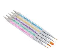 OVAQUIXI Pinceles Profesionales para Decoración de Uñas, Varilla Acrílica, Doble Extremo, Bolígrafo para Puntear Uñas, Juego de Pinceles de Pintura para Entusiastas del Arte de