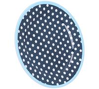 OVAQUIXI Plato de Porcelana de Imitación de 9 Pulgadas, Plato de Cena de Resina de Melamina, de Ensalada Ligero y Reutilizable, Apilable para Pasteles, Aperitivos de Frutas, Postres (puntos azul
