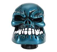 OVAQUIXI Pomo de Palanca de Cambios con Forma de Calavera Esquelética, Resina Fundida en Frío de, Diseño Elegante único, Fácil Instalación con Ajuste Universal para Entusiastas del Automóvil (GREEN