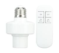 OVAQUIXI Portalámparas Inalámbrico E26 E27, Control Remoto 360° Sin Cableado, Codificación Digital IC IInterferencia para 2 Interruptores de Pared con Cadena de Tracción (220V)