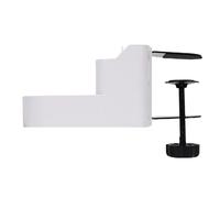 OVAQUIXI Portavasos de Escritorio con Abrazadera con Soporte para Teléfono, Diseño Ajustable de ABS y Acero Al Carbono, Se Adapta a Mesas de 1,5 a 3,5 Cm de Grosor, Ideal para Oficina en Casa