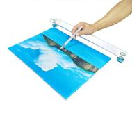 OVAQUIXI Puente Inclinado con Reposamanos para Pintura y Caligrafía Estables, Ajustable de 1,77 a 2,36 Pulgadas, Adecuado para Marco de 11,8 Pulgadas (48cm de longitud)