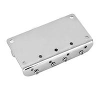 OVAQUIXI Puente Profesional de Metal para bajo de 4 Cuerdas para bajo Eléctrico Hermoso Tono Material de Primera Calidad Diseño Resistente con Tornillos y Llave Hexagonal (SILVER)