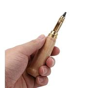 OVAQUIXI Punzón de Cuero Automático, Herramienta Hecha a Mano para Artesanos de Tallado de Cuero, Cabeza de Cobre Puro, Juego de Punzonado con de Madera