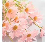 OVAQUIXI Ramo de Flores de Margaritas Artificiales, Flores de Margaritas Falsas de Plástico con Tallos Flexibles, Nunca Se Desvanecen, sin Riego, Decoración del Hogar para Sala de Estar, Dormitorio,