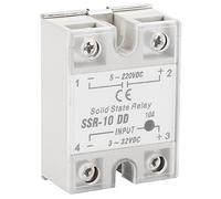 OVAQUIXI Relé de Estado Sólido SSR-10 DD 10A Módulo SSR Bidireccional, Entrada de 3-32 VCC, Salida de 5-220 VCC, Antivibración de Alta Velocidad para Control Automatizado de Máquinas Herramienta CNC