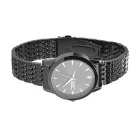 OVAQUIXI Reloj Clásico de Cuarzo para Hombre, Elegante Reloj de Negocios Resistente Al Agua para Uso Diario, Aleación de Acero Inoxidable y Vidrio (Black)
