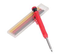OVAQUIXI Rotulador para Carpintería, Rotulador de Carburo de Tungsteno de 2,8 Mm con Punta Larga y Juego de Recarga, Cuerpo de ABS para Madera, Metal, Vidrio, Plástico, Marcado en áreas Estrechas