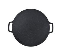 OVAQUIXI Sartén para Parrilla de Barbacoa Coreana, Bandeja Redonda Antiadherente de Hierro de 36CM para Panceta de Cerdo y Panqueques, Retención de Calor, Fácil Limpieza para Barbacoa en Interiores