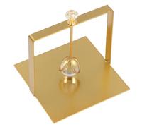 OVAQUIXI Servilletero de Metal Rústico con Bola de Cristal, Elegante Organizador de Servilletas de Hierro para Picnics y Barbacoas Al Aire Libre 5,9x5,3x5,3 Pulgadas (Dorado)