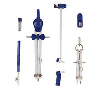 OVAQUIXI Set de Compás Profesional de Geometría con 2 Compases, Barra de Extensión, Estuche Resistente a Golpes para Dibujo Matemático, Técnico e Ingeniería